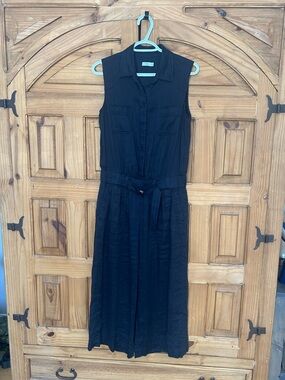 VINCE Linen Blend Wide Leg Jumpsuit